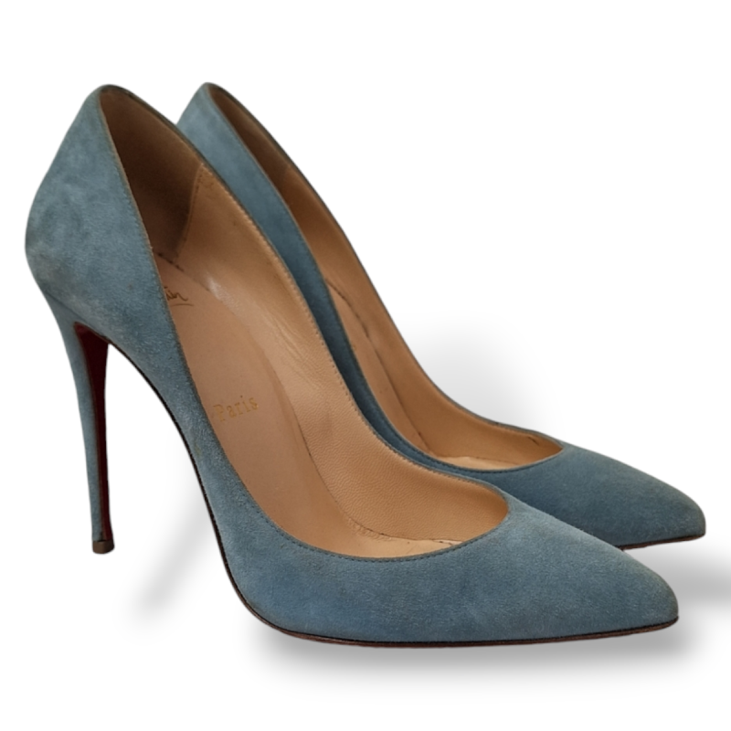 Scarpin Christian Louboutin em Camurça Azul