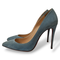 Scarpin Christian Louboutin em Camurça Azul