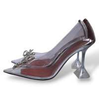 Scarpin Amina Muaddi Rosie PVC Transparente