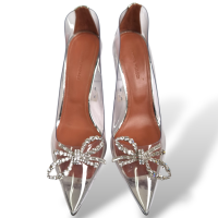 Scarpin Amina Muaddi Rosie PVC Transparente
