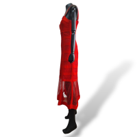 Vestido Alexander Mcqueen Renda com Malha Vermelho-38