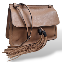 Bolsa Gucci Daily Bamboo Tassel Bege