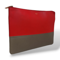 Clutch Celine Bicolor Vermelho e Marrom