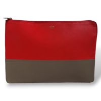 Clutch Celine Bicolor Vermelho e Marrom