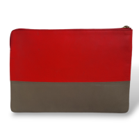 Clutch Celine Bicolor Vermelho e Marrom