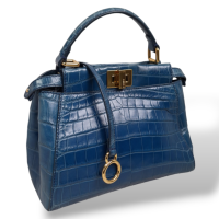 Bolsa Fendi Peekaboo Croco Mini Azul 