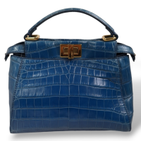 Bolsa Fendi Peekaboo Croco Mini Azul 