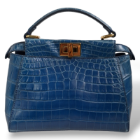 Bolsa Fendi Peekaboo Croco Mini Azul 