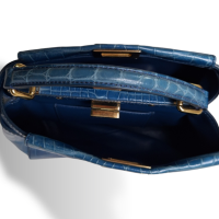 Bolsa Fendi Peekaboo Croco Mini Azul 