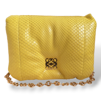Bolsa Loewe Goya Puffer Python Amarelo