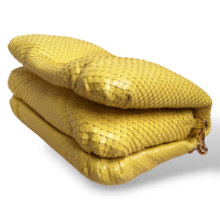 Bolsa Loewe Goya Puffer Python Amarelo