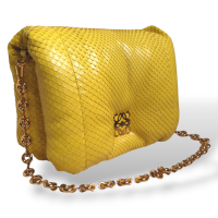 Bolsa Loewe Goya Puffer Python Amarelo