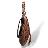 Bolsa Miu Miu Metalassê Coffer Hobo Marrom