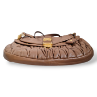 Bolsa Miu Miu Metalassê Coffer Hobo Marrom
