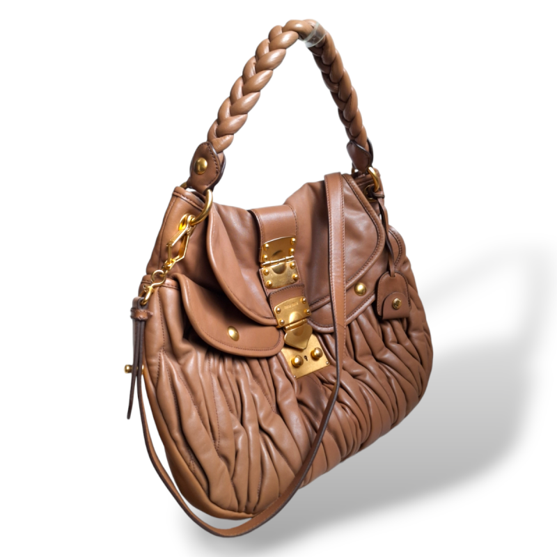 Bolsa Miu Miu Metalassê Coffer Hobo Marrom Bolsa Miu Miu Metalassê Coffer Hobo Marrom