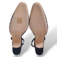 Slingback Chanel em Tweed Marinho