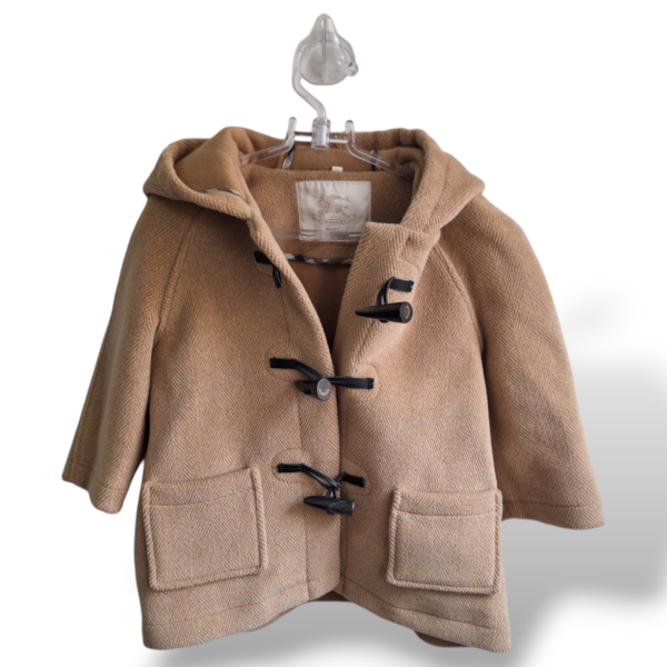 Sobretudo Burberry Lã Caramelo Infantil - 2 Anos 