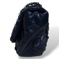 Bolsa Chanel Azul Single Flap Ultra Stitch