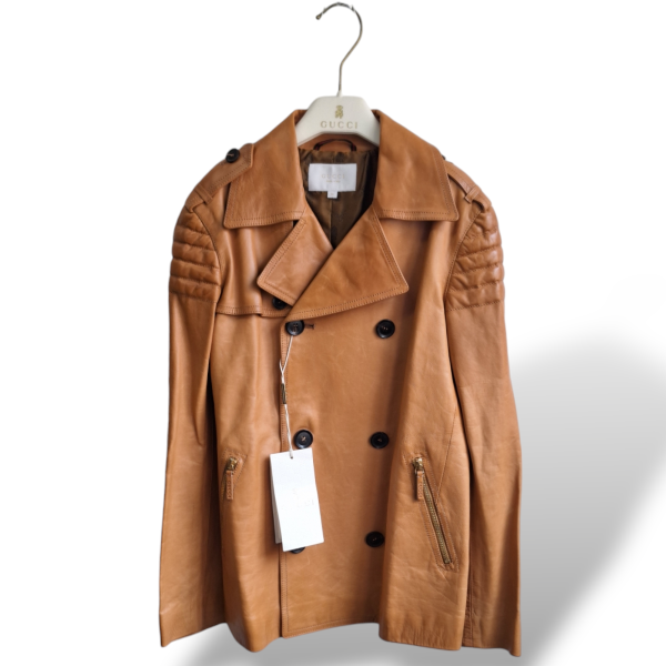 Casaco Gucci Couro Caramelo Infantil