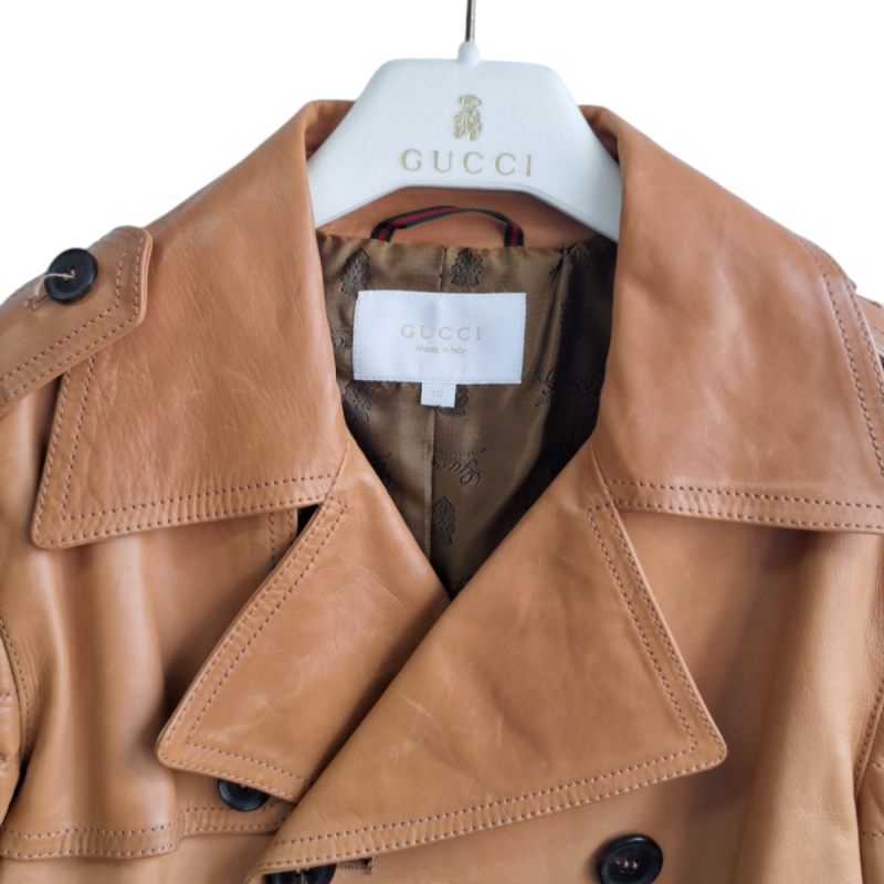 Casaco Gucci Couro Caramelo Infantil Casaco Gucci Couro Caramelo Infantil