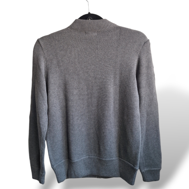 Malha Polo Ralph Lauren Tricot Cinza com Zíper - 14/16 Malha Polo Ralph Lauren Tricot Cinza com Zíper - 14/16