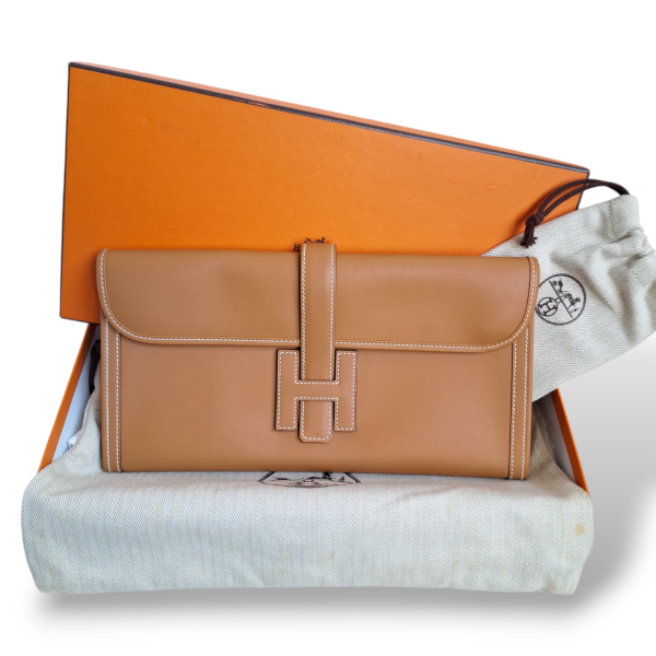 Clutch Hermès Jige 29 Caramelo