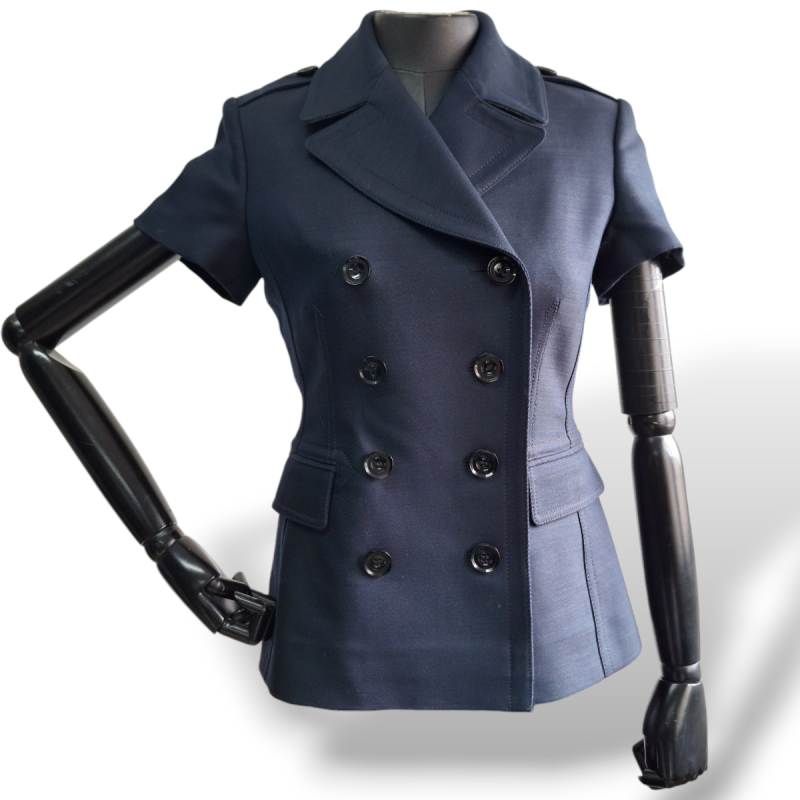 Casaco Burberry Brit Azul Manga Curta-38 Casaco Burberry Brit Azul Manga Curta-38