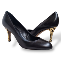 Scarpin Sergio Rossi Preto Detalhes Dourado-38