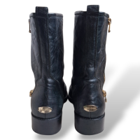 Bota Jimmy Choo Preta com Zíper Dourado-37