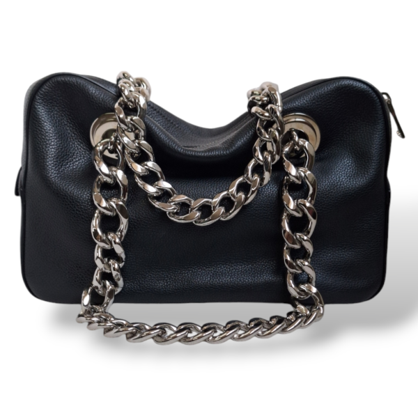 Bolsa Prada Preta com Alça de Correntes