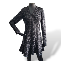 Vestido Lu Monteiro Preto Embellished Midi 