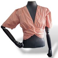 Blusa Cris Barros Listrada Vermelha, Branca e Preta-38