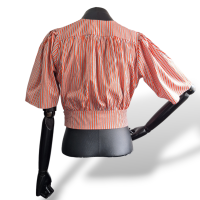 Blusa Cris Barros Listrada Vermelha, Branca e Preta-38