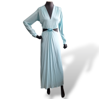 Vestido Cris Barros Azul em Viscose-36