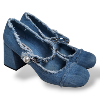Scarpin Miu Miu Mary Jane Jeans