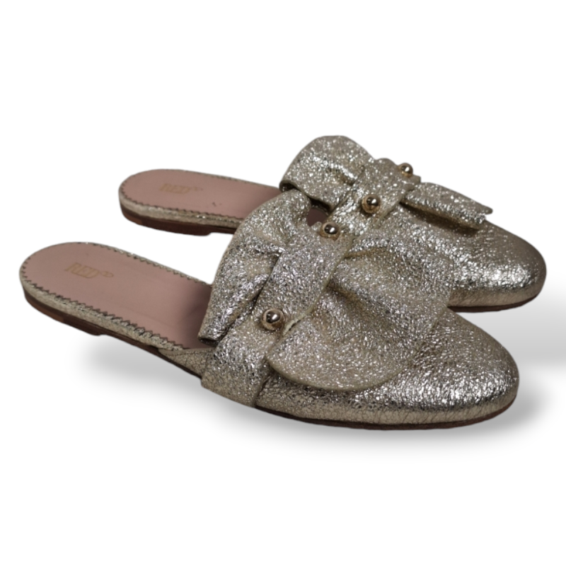 Mule Red Valentino Tecido Dourado-37 Mule Red Valentino Tecido Dourado-37