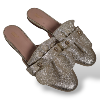 Mule Red Valentino Tecido Dourado-37
