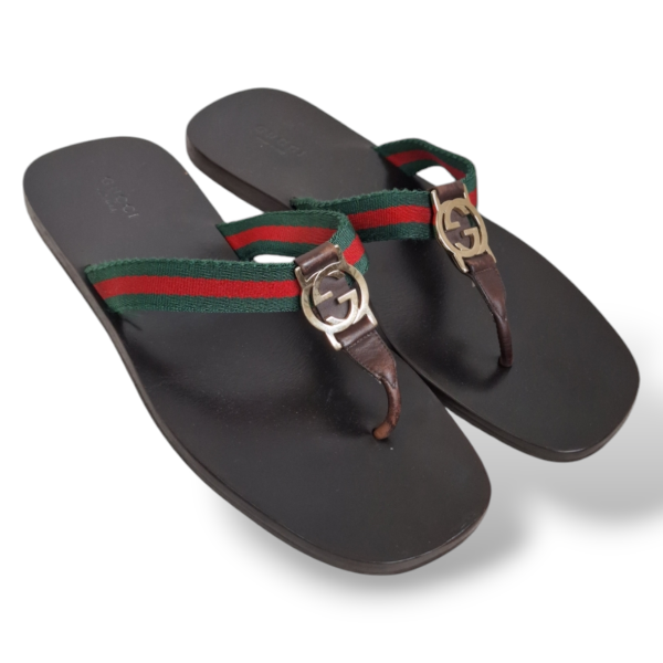 Rasteira Gucci Marrom GG-37
