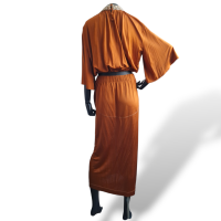 Conjunto NK Store de Saia e Blusa em Cetim Terracota-M