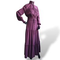 Vestido Cruise em Seda Vinho Manga Longa-38