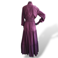 Vestido Cruise em Seda Vinho Manga Longa-38