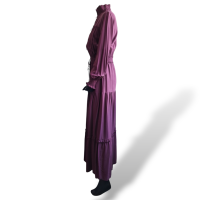 Vestido Cruise em Seda Vinho Manga Longa-38