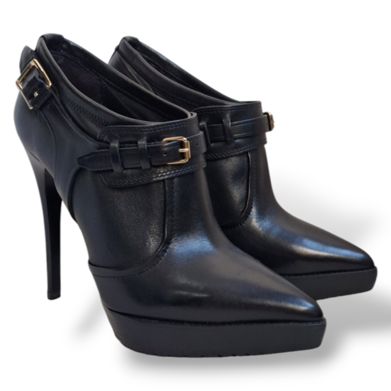 Ankle Boot Burberry Couro Preta-34 Ankle Boot Burberry Couro Preta-34