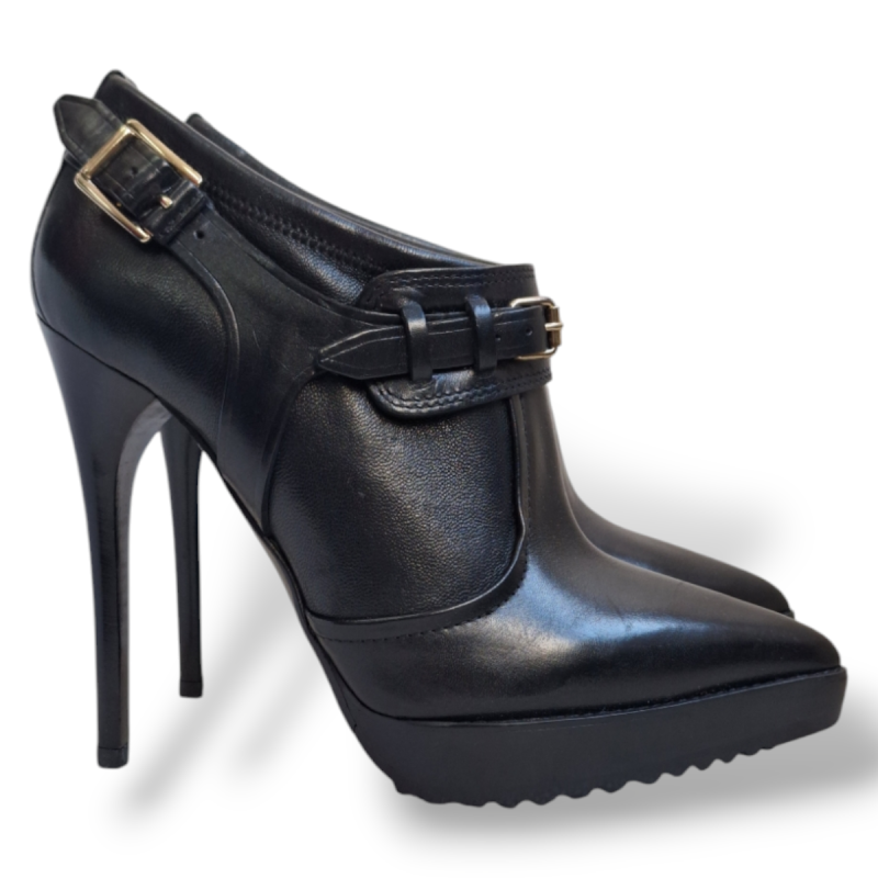 Ankle Boot Burberry Couro Preta-34 Ankle Boot Burberry Couro Preta-34