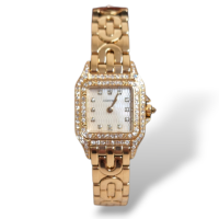 Relógio Cartier Panthère Mini em Ouro Amarelo e Brilhantes