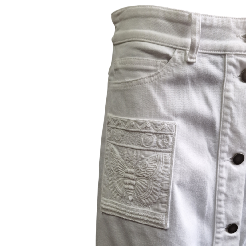 Saia Valentino Jeans Branco-38 Saia Valentino Jeans Branco-38