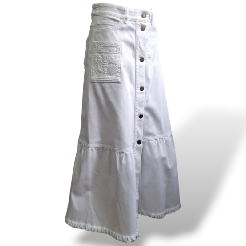 Saia Valentino Jeans Branco-38 Saia Valentino Jeans Branco-38