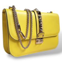 Bolsa Valentino Rockstud Glam Amarela