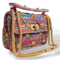 Bolsa Valentino Garavani Roman Stud em Tricot Colorido