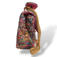 Bolsa Valentino Garavani Roman Stud em Tricot Colorido